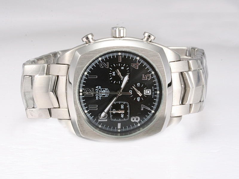 TAG Heuer Monaco CR2113-0 38mm Quartz Chronograph Black Dial Watch watches