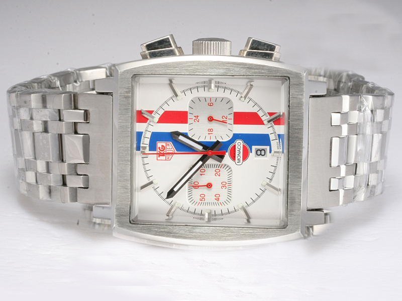 TAG Heuer Monaco Cw211A.fC6228 Multicolor Dial 40x40mm Silver Stainless Steel Strap Watch watches