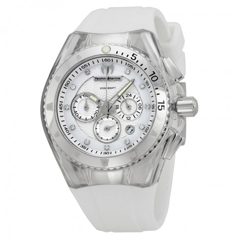 Technomarine Cruise Chronograph White Dial White Rubber Ladies Watch 111045 watches