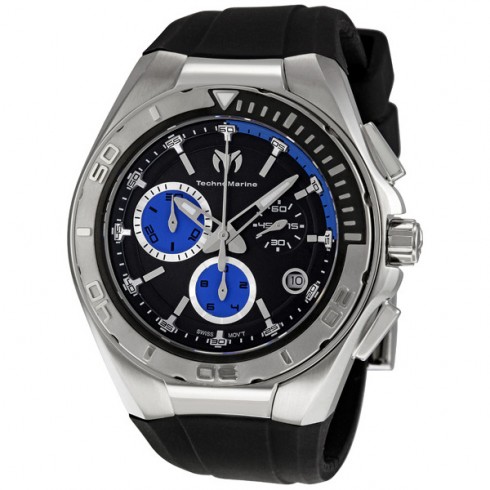 Technomarine Black and Blue Dial Chronograph Men's Watch 110003 watches