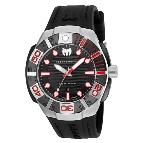 Technomarine Black Reef Black Dial Black Silicone Men's Watch 515010 watches