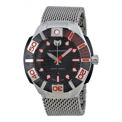 Technomarine Black Reef Black Dial Stainless Steel Unisex Watch 513005 watches