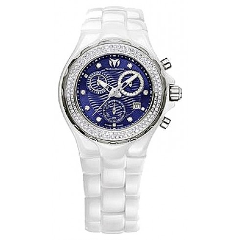 TechnoMarine Blue Dial White Ceramic Luxury Ladies Watch watches