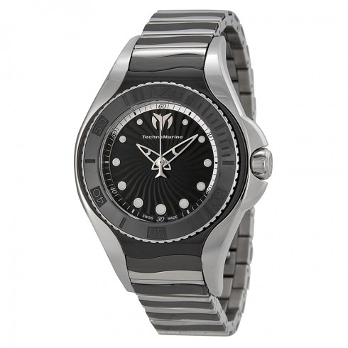 Technomarine Blue Manta Grey Dial Stainless Steel Grey Ceramic Ladies Watch 213002 watches