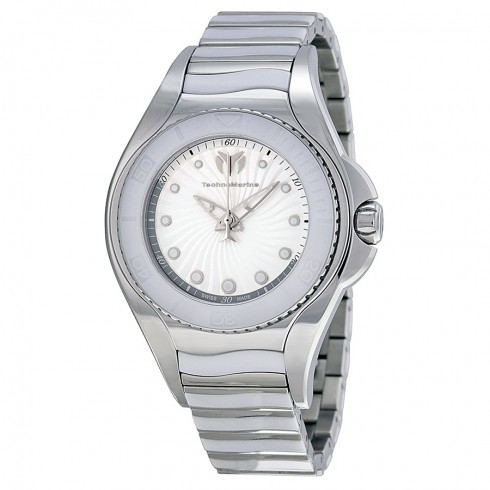 Technomarine Blue Manta White Dial Stainless Steel White Ceramic Ladies Watch 213001 watches