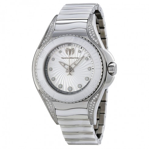 Technomarine Blue Manta White Dial Stainless Steel White Ceramic Ladies Watch 213003 watches
