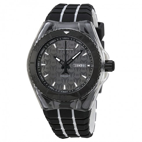 Technomarine Cruise Black Dial Black and White Silicone Men's Watch 113038 watches