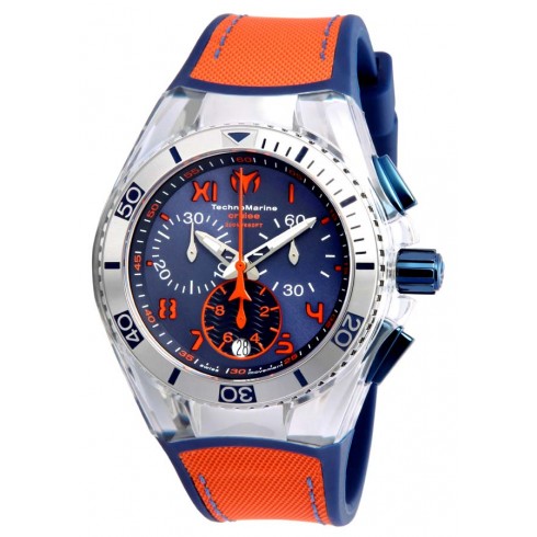 Technomarine Cruise California Blue Dial Blue Silicone Orange Canvas Unisex Watch 115020 watches