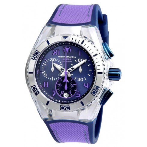 Technomarine Cruise California Blue Dial Blue Silicone Purple Canvas Unisex Watch 115021 watches