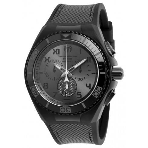 Technomarine Cruise California Chronograph Black Dial Black Silicone Black Canvas Men's Watch 115008 watches