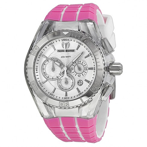 Technomarine Cruise Chronograph White and Pink Silicone Ladies Watch 112024 watches