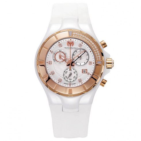 TechnoMarine Cruise Chronograph White Dial White Silicone Unisex Watch 110032C watches