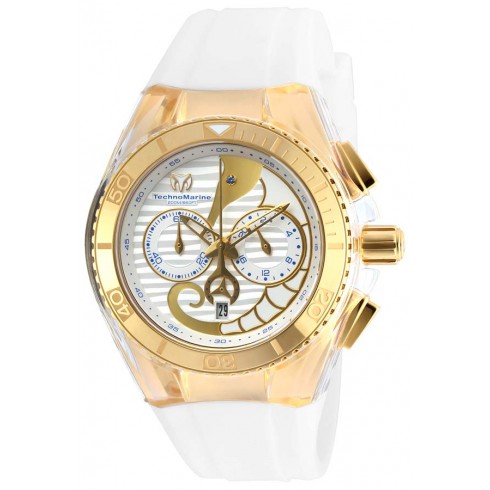 Technomarine Cruise Dream Chronograph Antique Silver Dial White Silicone Unisex Watch 115003 watches