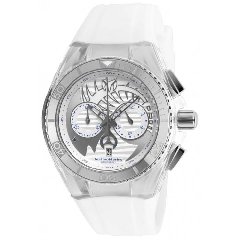 Technomarine Cruise Dream Chronograph Antique Silver Dial White Silicone Unisex Watch 115005 watches