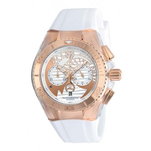 Technomarine Cruise Dream Chronograph Rose Dial White Silicone Unisex Watch 115066 watches