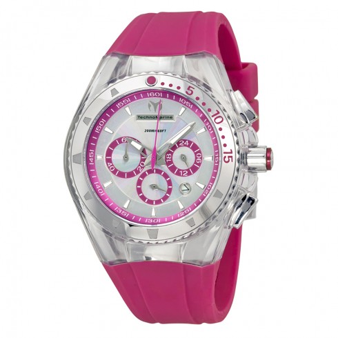 Technomarine Cruise Lipstick Fuchsia Rubber Strap Chronograph Unisex Watch 111031 watches