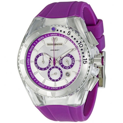 Technomarine Cruise Lipstick Violet Rubber Strap Chronograph Unisex Watch 111032 watches