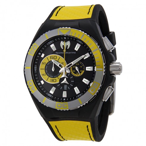 TechnoMarine Cruise Locker Chronograph Black and Yellow Dial Men's Watch 112016 watches