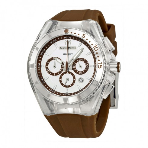 Technomarine Cruise Mirror Chocolate Brown Rubber Strap Chronograph Watch 110068 watches