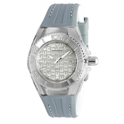 Technomarine Cruise Monogram Silver Dial Grey Silicone Ladies Watch 115157 watches