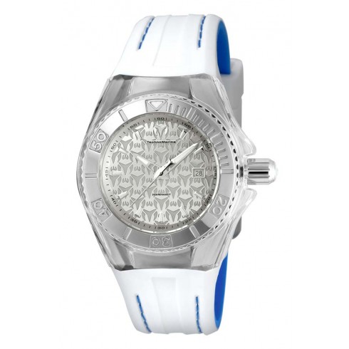 Technomarine Cruise Monogram Silver Dial White Silicone Ladies Watch 115155 watches