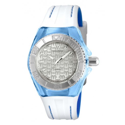 Technomarine Cruise Monogram Silver Dial White Silicone Ladies Watch 115158 watches