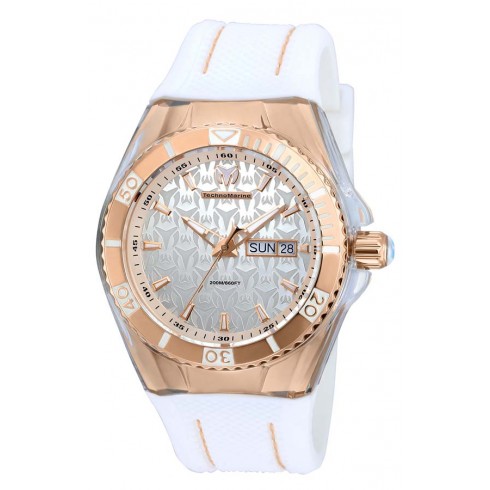 Technomarine Cruise Monogram Silver Dial White Silicone Men's Watch 115211 watches