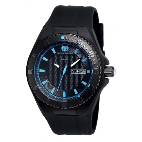 Technomarine Cruise Night Vision Black Sunray Dial Black Silicone Men's Watch 115166 watches
