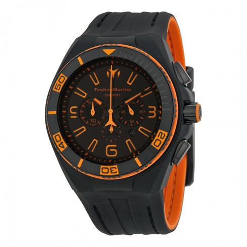 Technomarine Cruise Night Vision Chronograph Black and Orange Men's Watch 112005 watches