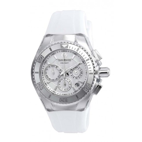 Technomarine Cruise Original Chronograph Antique Silver Dial White Silicone Ladies Watch 115038 watches