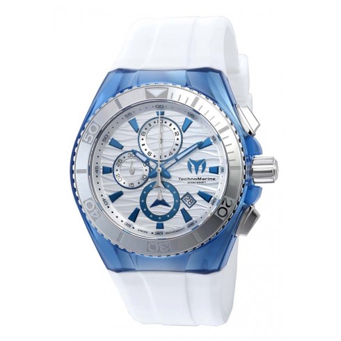 Technomarine Cruise Original Chronograph Antique Silver Dial White Silicone Men's Watch 115055 watches