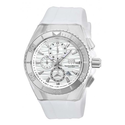 Technomarine Cruise Original Chronograph Antique Silver Dial White Silicone Men's Watch 115053 watches