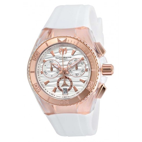 Technomarine Cruise Original Chronograph Antique Silver Dial White Silicone Unisex Watch 115044 watches
