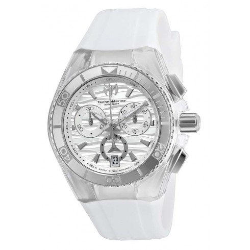 Technomarine Cruise Original Chronograph Antique Silver Dial White Silicone Unisex Watch 115050 watches