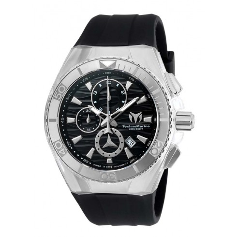 Technomarine Cruise Original Chronograph Black Dial Black Silicone Men's Watch 115054 watches