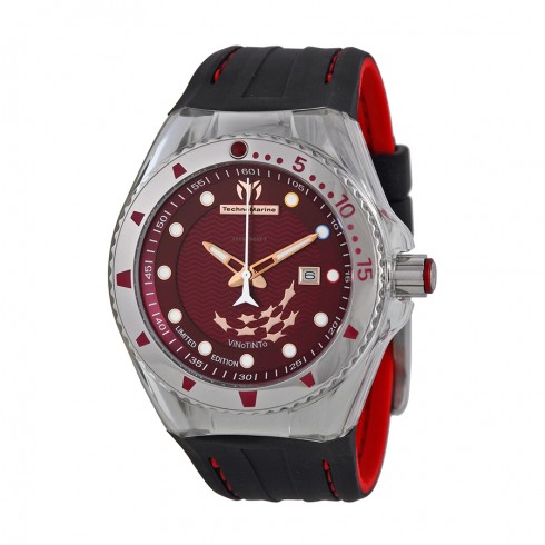 Technomarine Cruise Original Red Dial Black Silicone Men's Watch 112035 watches