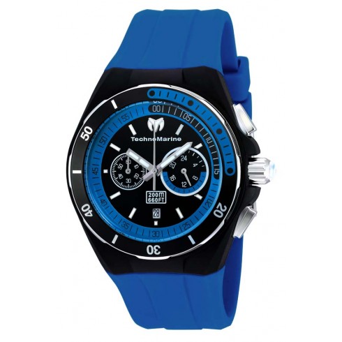 Technomarine Cruise Sport Black and Blue Dial Blue Silicone Men's Watch 115162 watches