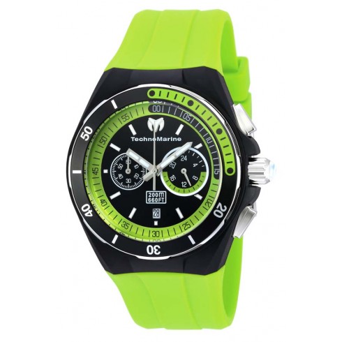 Technomarine Cruise Sport Black and Green Dial Green Silicone Men's Watch 115160 watches