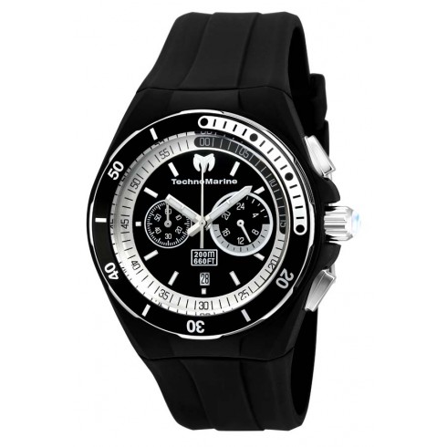 Technomarine Cruise Sport Black and Silver Dial Black Silicone Men's Watch 115159 watches