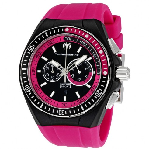 Technomarine Cruise Sport Pink Rubber Strap Chronograph Ladies Watch 111021 watches