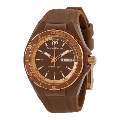 Technomarine Cruise Sport Snow Brown Dial Brown Silicone Unisex Watch 110062 watches