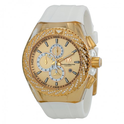 Technomarine Cruise Star Champagne Dial White Rubber Unisex Watch 113025 watches
