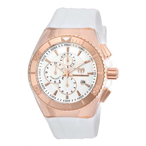 Technomarine Cruise Star Chronograph Antique Silver Dial White Silicone Men's Watch 115036 watches