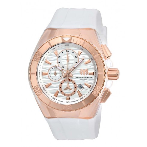 Technomarine Cruise Star Chronograph Antique Silver Dial White Silicone Men's Watch 115047 watches