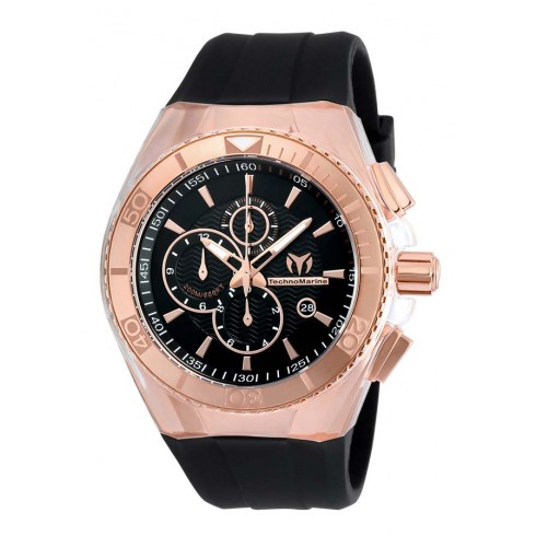 Technomarine Cruise Star Chronograph Black Dial Black Silicone Men's Watch 115037 watches