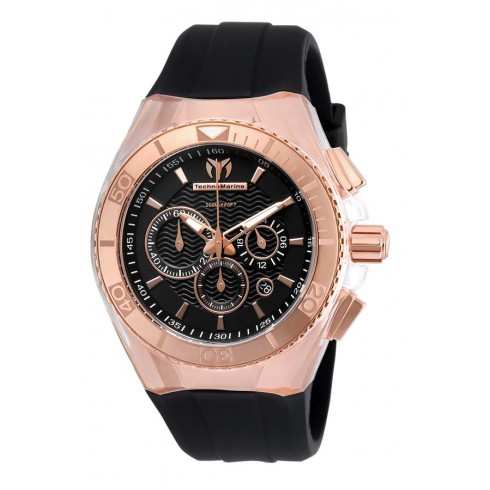 Technomarine Cruise Star Chronograph Black Dial Black Silicone Unisex Watch 115034 watches