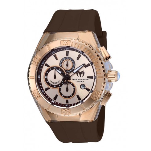 Technomarine Cruise Star Rose Dial Brown Silicone Men's Watch 115217 watches