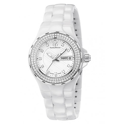 TechnoMarine Cruise White Dial White Ceramic Ladies Dress Watch 111053 watches