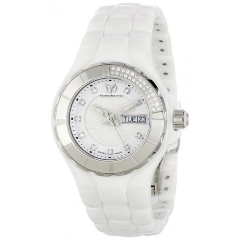 Technomarine Cruise White Diamond Dial White Ceramic Ladies Watch 110023C watches