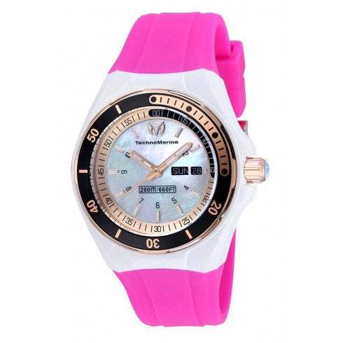 Technomarine Sea Manta White Mother of Pearl Dial Pink Silicone Ladies Watch 115120 watches